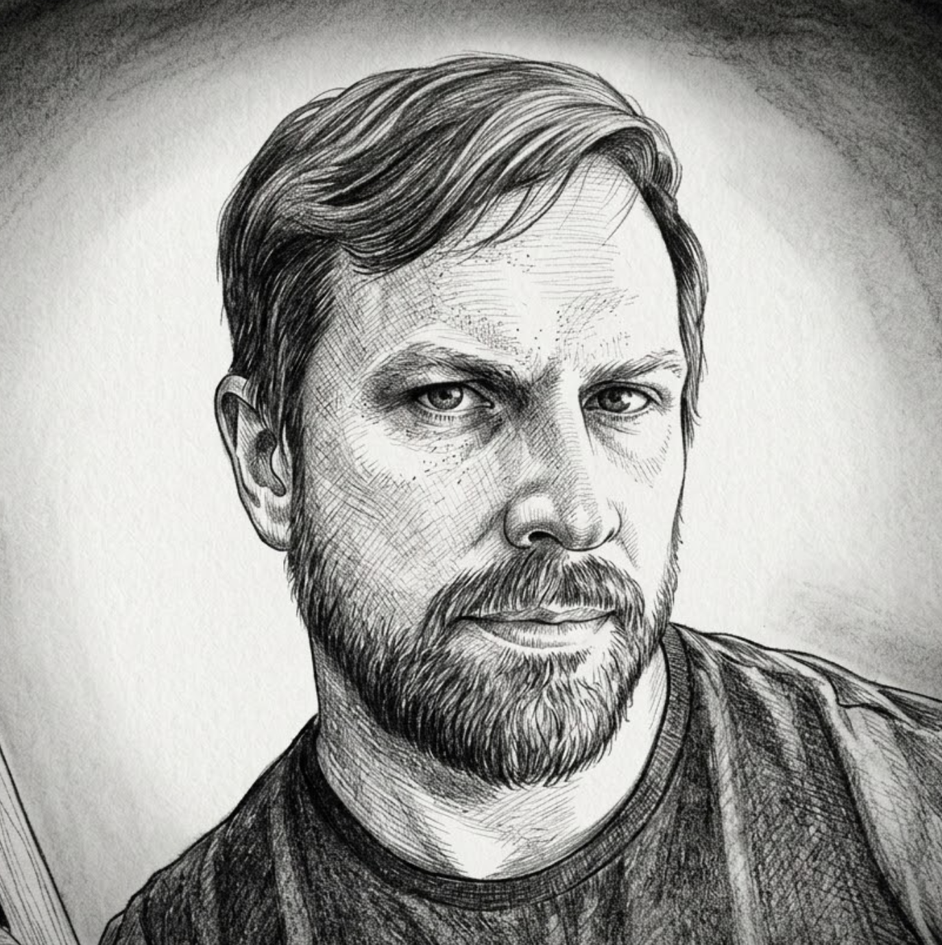 Sketch portrait of Aaron Beall